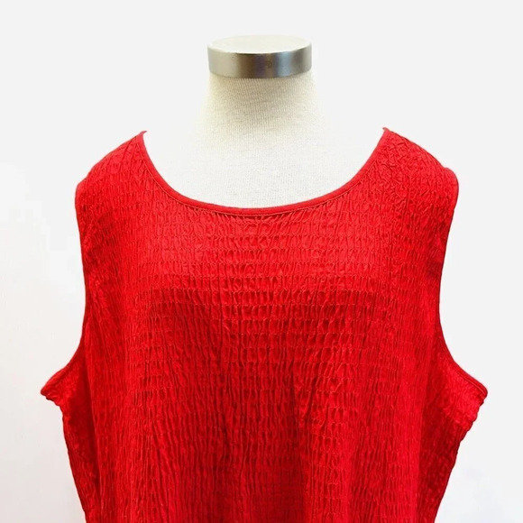 NWT CROFT & BARROW Women Sleeveless Full Length Shirred Red Maxi Dress Size 3X - Picture 2 of 14